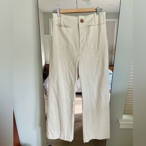 Maeve Collette Wide Leg Crop in Ivory 31T